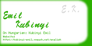 emil kubinyi business card